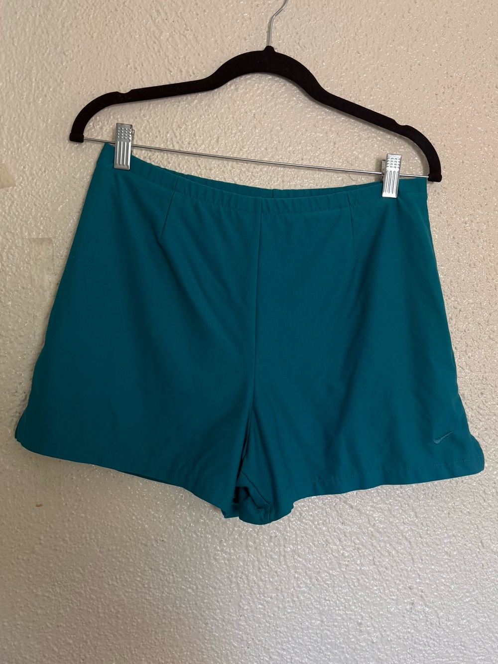 Vintage Nike Teal Green Athletic double layer running Shorts size Medium